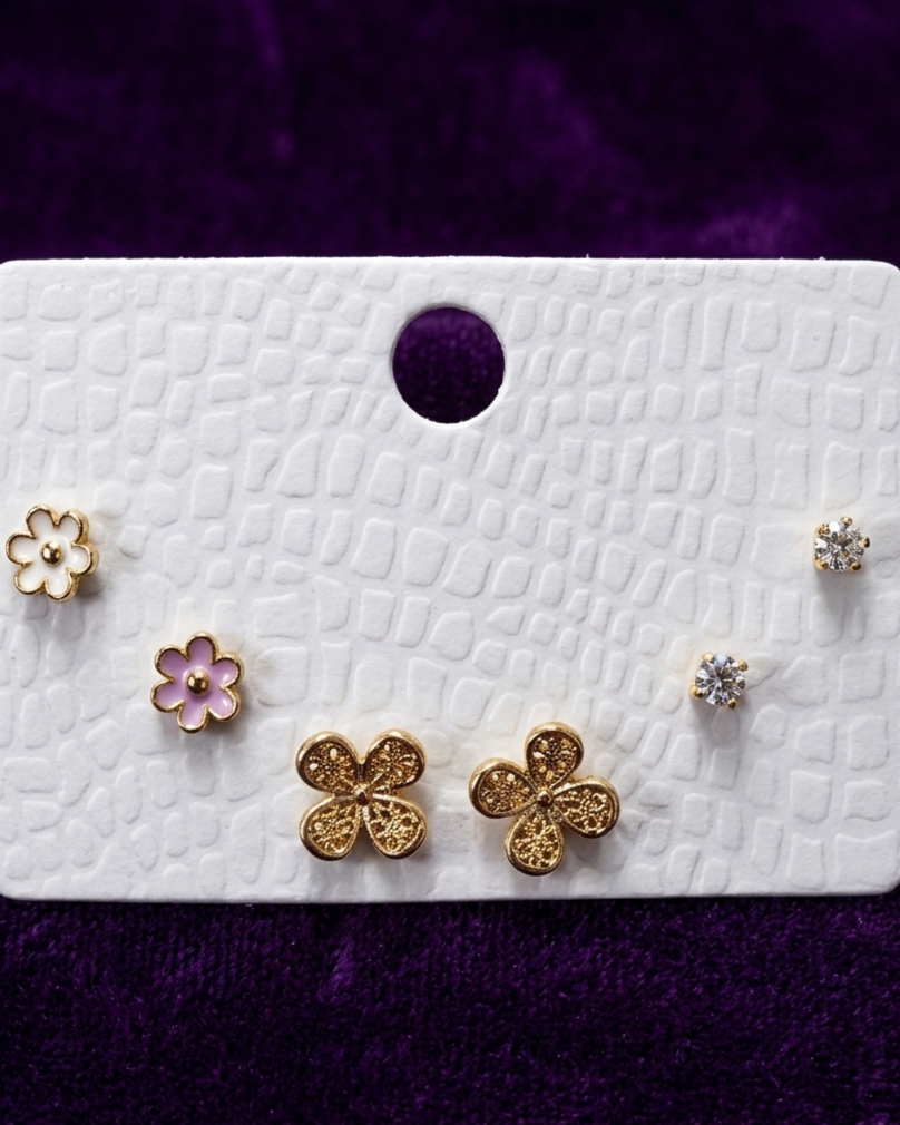 Monochromatic Clover Luxury Set Earrings