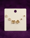 The Ivory Blossom & Pavé Clover Set Earrings
