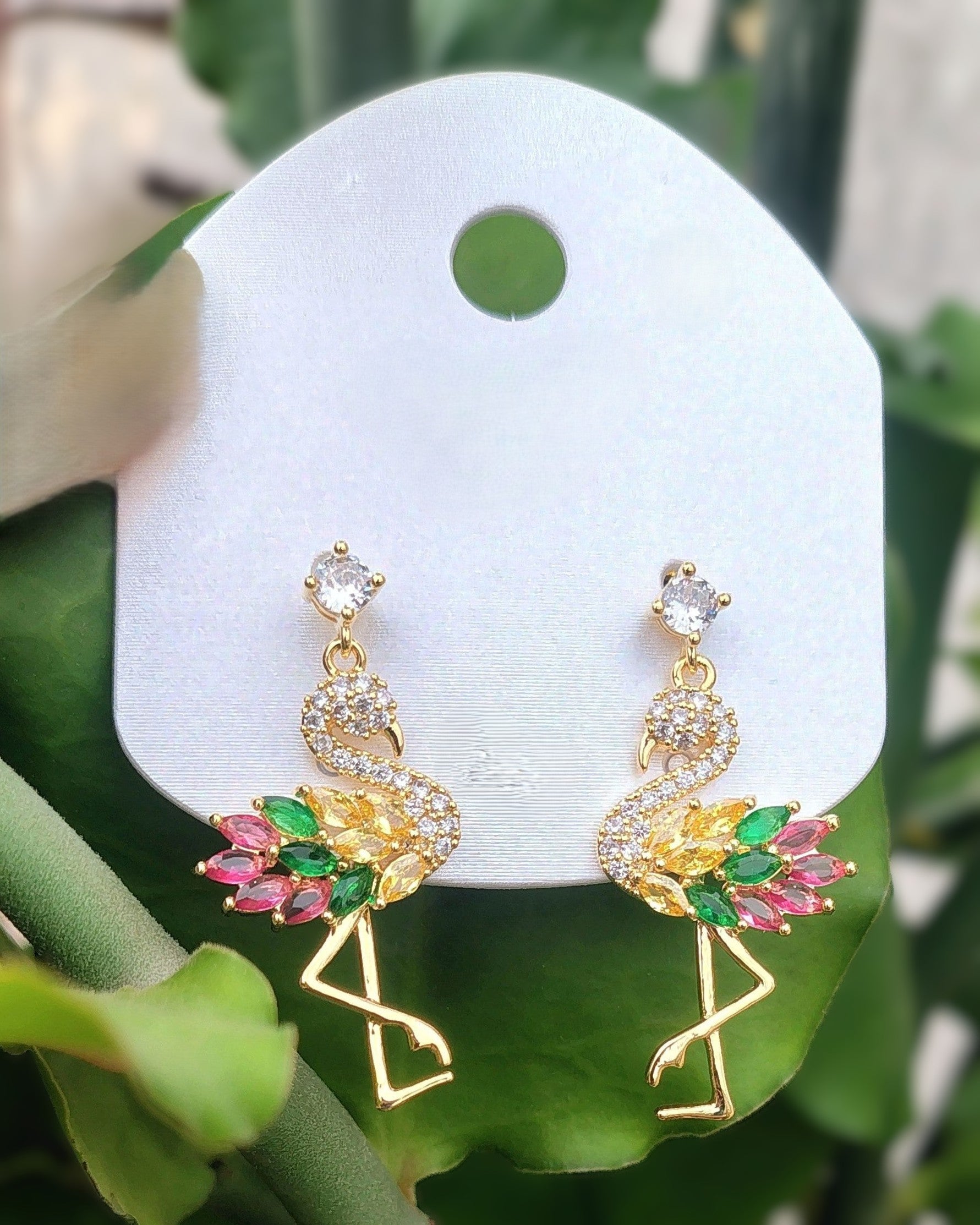 Paradise Plume Flamingo premium quality Earrings