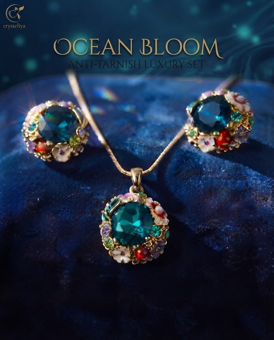 Ocean Bloom: Anti-Tarnish Luxury Set